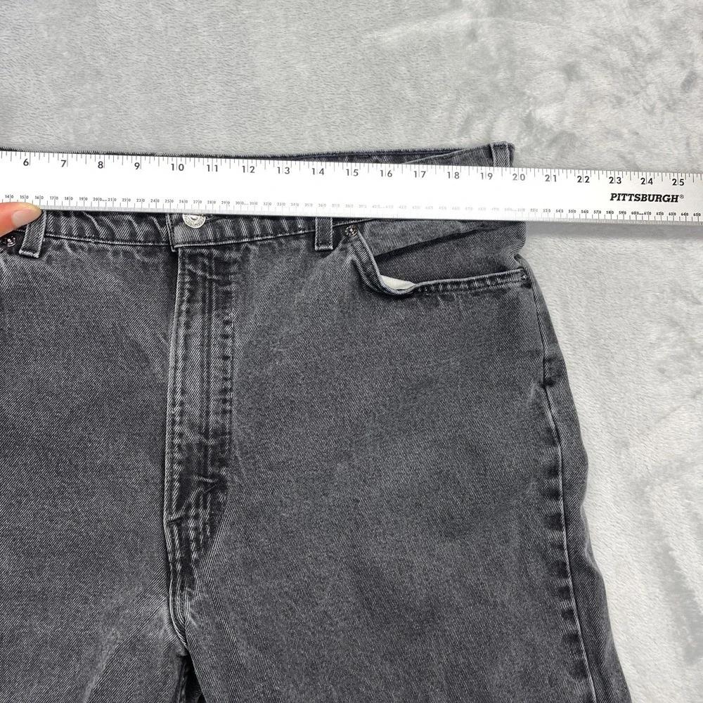 Vtg Levi's Jeans Mens 42x30 (40x30) Black Denim 550 Straight Leg Orange Tab USA
